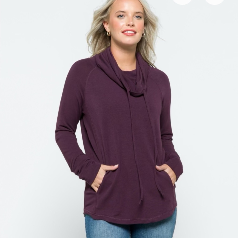 PINK CLOVER
Shenaya Purple Cowl Neck Knit Sweatshirt Sweater